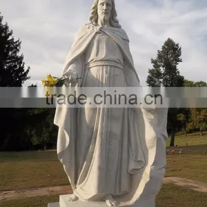 Modern Garden Outdoor Marble Carving 3 Feet Jesus Statue thumbnail-1