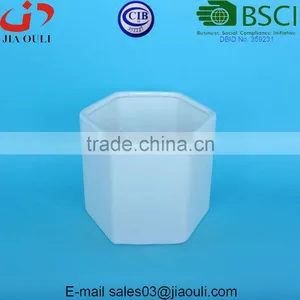 Hexagon White Ceramic Plant Pots Succulent Planters thumbnail-5