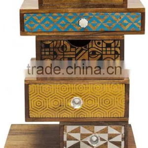 WOODEN CABINET W/6 DRAWERS thumbnail-1