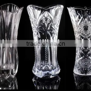 Beautiful Carved Clear Glass Vase thumbnail-1
