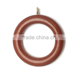 High Quality Wooden Curtain Rod Ring ID40mm/OD65mm Dark Brown Coated thumbnail-3