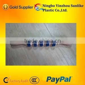 Wooden Massage Stick With Five Rubber Rollers thumbnail-1