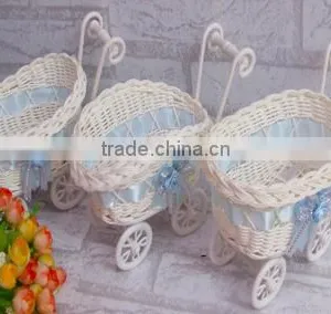 Flower Basket Trolley ;Weave Basket;trolley thumbnail-1