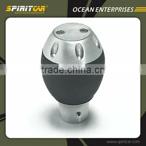 Genuine Leather Aluminium Alloy Universal Car Gear Knob thumbnail-1