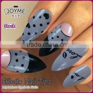 2016 New Product High Fake Nails Fashion Stiletto Nail Tip Fingernails Nail Art Design thumbnail-1