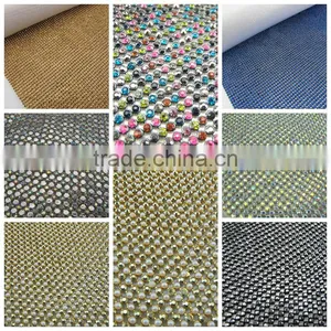 2016 Fancy Flower Rhinestone Aluminium Mesh 45x120cm thumbnail-4