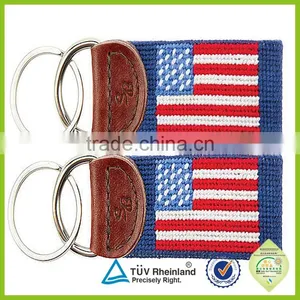 China Supplier Cheap Custom Woven Keyring thumbnail-1
