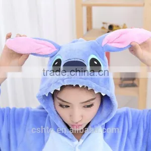 Flannel Cartoon Adult Animal Jumpsuit Animal Pajamas Jumpsuit Blue Stitch Design thumbnail-2