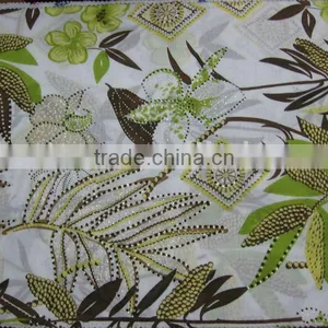 100% Cotton Voile/lawn Ladies Summer Leaf Voile Printed Fabric thumbnail-1