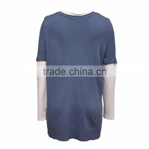 Sporty Women Jumper Combining 3/4 Jersey Sleeves and Beaded V Neckline thumbnail-2