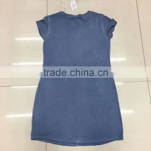 Women Blank Long Washed T-shirt Stock Garment thumbnail-4