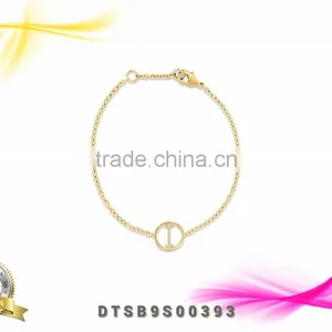 Alphabet of CZ Studded Mens Gold Plated Fashion Beacelets thumbnail-1