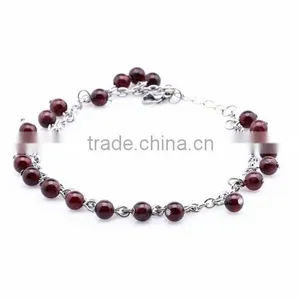 High End Crashed Garnet Stone Anklet Diy Natural Chip Stone Beads Anklet Bracelet for Women Jewelry 2016 thumbnail-2