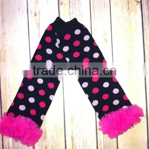 Knitted Wool Leg Warmers Lace Ruffle Leggings Print Leggings thumbnail-2