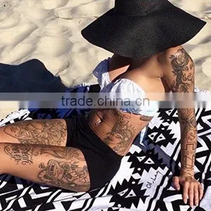 Custom Reactive Print Weighted Micro Fiber Beach Towel With Tassel thumbnail-5