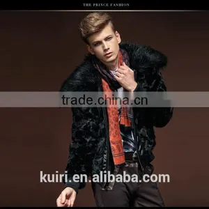 2015 Hot Sales Type Winter Man Luxurious Mink Fur Overcoat With Fox Fur Collar Man Short Turn-down Collar Jackets thumbnail-5