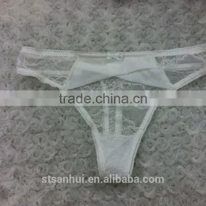See Through Lace Bra and G-string Panties Sexy Bra New Design Sex Girls Photos Thong Shantou Factory thumbnail-3