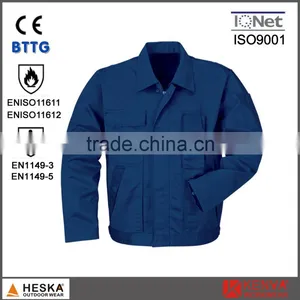 Customize Safety Wear Men Flame Resistant Jacket FR Jacket EN11612 Anti-static EN1149 thumbnail-1