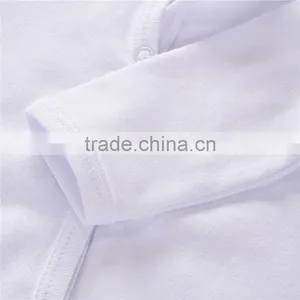 Baby White Footed Cotton Rompers Onesie Long Sleeve 3 Months White Plain Colour Bodysuit thumbnail-4