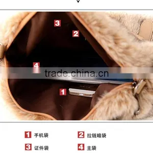 Fashion Simple Casual Style Solid Fur Chain Women Handbags thumbnail-6