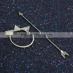Zinc Based Alloy Antique Bronze Circle Ring Triangle Arrow Wedding Hairpins thumbnail-3