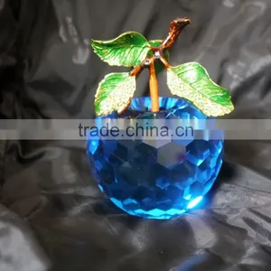 Peacock Blue Crystal Apple Wedding Gift thumbnail-1