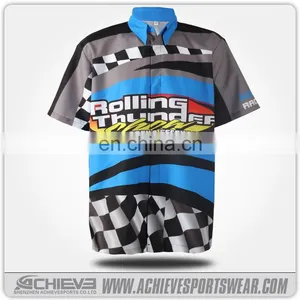 100% Polyester Racing Team Pit Crew Shirt,button Racing Shirt thumbnail-6