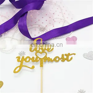 New Design Love You Most Cake Topper Wedding Cake Decorations thumbnail-1