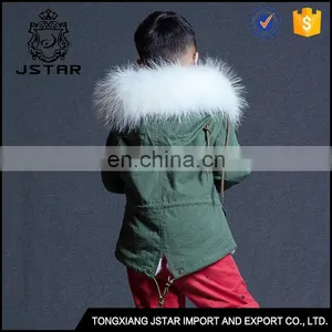 China Cheap Raccoon Fur Jacket Parka Best Warm Children Winter Coat thumbnail-5