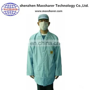 China Manufacturer 1/2 Standard Esd Smock Cleanroom Antistatic Use Coat on Sale thumbnail-2