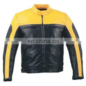 HMB-0477B LEATHER JACKETS MOTORBIKE COATS BLACK BIKER STYLE thumbnail-1