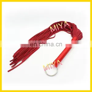 Red Pink Black Leather Whip Floggers thumbnail-1