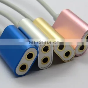 Metal Type C USB C Male to Dual 2 3.5mm Female Splitter Audio Cable thumbnail-3