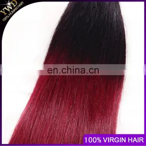 100% Human Ombre Hair Red Human Hair Weaving, Brazilian Ombre Weave Hair, Human Hair Weave Ombre Hair thumbnail-3