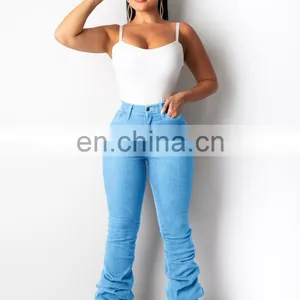 LAITE TR2009 Women Customized Casual Jeans Ladies Customized Skinny Pleated Jeans thumbnail-4