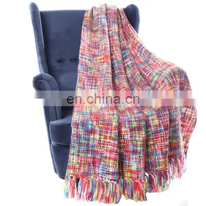 China Cheap Price Tropical Style Multi-Color Rainbow Throw Blanket 63" X 49" thumbnail-2