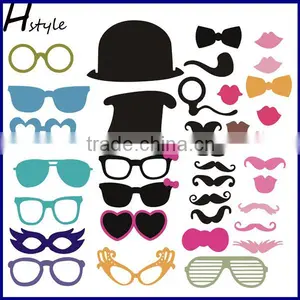 36PCS DIY Mask Photo Booth Props Mustache On A Stick Wedding Birthday Party Decoration PFB0004 thumbnail-1