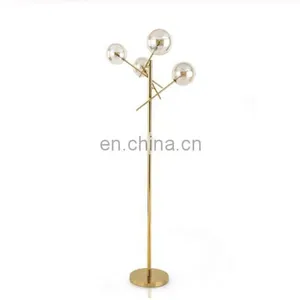 Nordic Simple Floor Lamps Designer Plated Gold Metal Living Room Bedroom Standing Lamp Lighting Fixture thumbnail-1