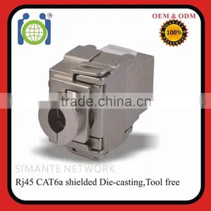 RJ45 CAT6A Tooless Shielded Keystone Jack thumbnail-2