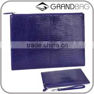 Luxury Lizard Skin and Sheep Leather Women Clutch Bag Leather Wrist Bags Wristlet Handbag for Men thumbnail-1