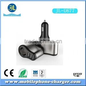 3 in 1 Car Charger With Oem LOGO Dual Usb Port Car Charger 3.1A Car Cigarette Lighter Power Charger thumbnail-3