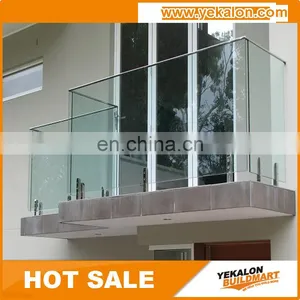 Hot Selling Good Quality Classic Design Semi Frameless Modern Durable Aluminium Glass Terrace Railing Designs thumbnail-3