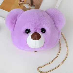 014Winter New Plush Bear Soft and Cute Rabbit Hair Crossbody Bag Women's Fashion Plush Artificial Fur Shoulder Bag thumbnail-1