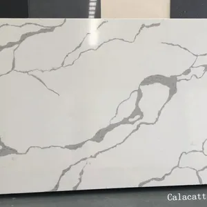 Artificial Stone Calacatta White Quartz Slabs Supplier thumbnail-1