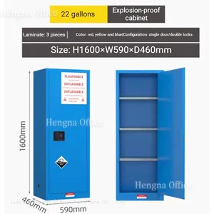 22 Gallon Flammable Storage Cabinet | NFPA 30 Compliant | Galvanized Shelves | 590mm Wide | Yellow — Compact Compliance For Tight Lab Spaces thumbnail-4
