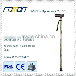 Drive Medical Adjustable Lightweight T Handle Cane With Wrist Strap, Black Wave thumbnail-2