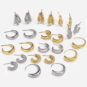Fashion Stainless Steel Water Drop Vacuum Earrings for Women Wholesale thumbnail-5