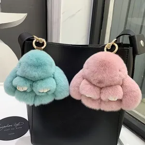 Faux Fur Bunny Keychain thumbnail-3
