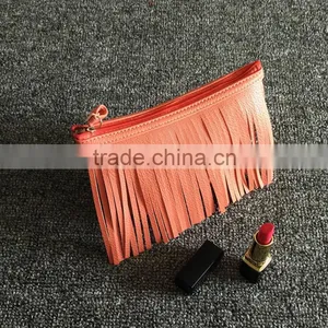 Makeup Travel Toiletry Pure Color Fringe Cosmetic Bag Tassel Tassel Bag Small Girl thumbnail-4