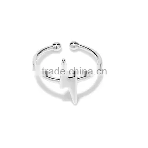 New Women Girl Lightning Wedding Band Knuckle Ring Jewelry Gold Silver thumbnail-2